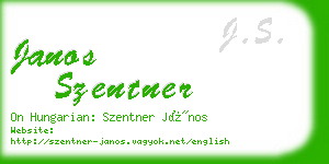 janos szentner business card
